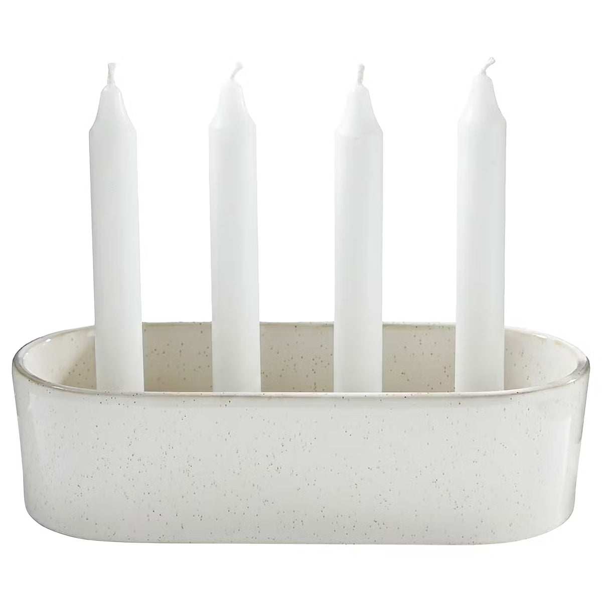 ADVENT Kerzenhalter für 4 Stabkerzen - Steinzeug - Weiß