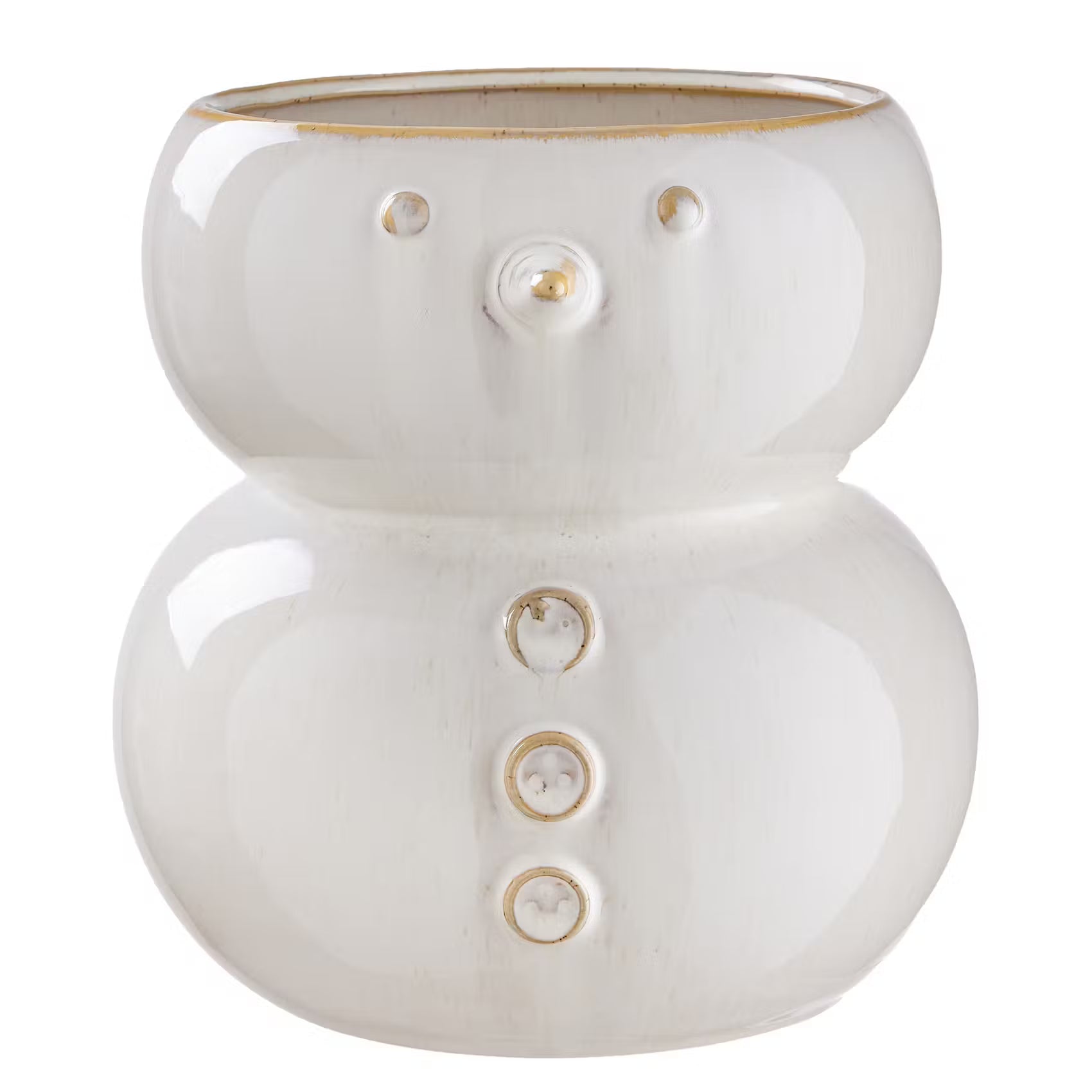 SNOWMAN Vase - Steinzeug - Weiß - Höhe: 20 cm