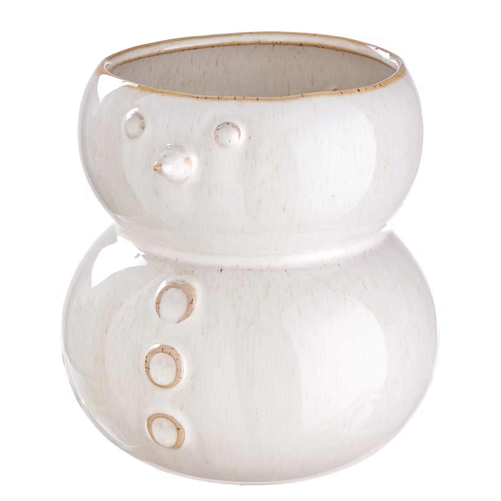 SNOWMAN Vase - Steinzeug - Weiß - Höhe: 16 cm
