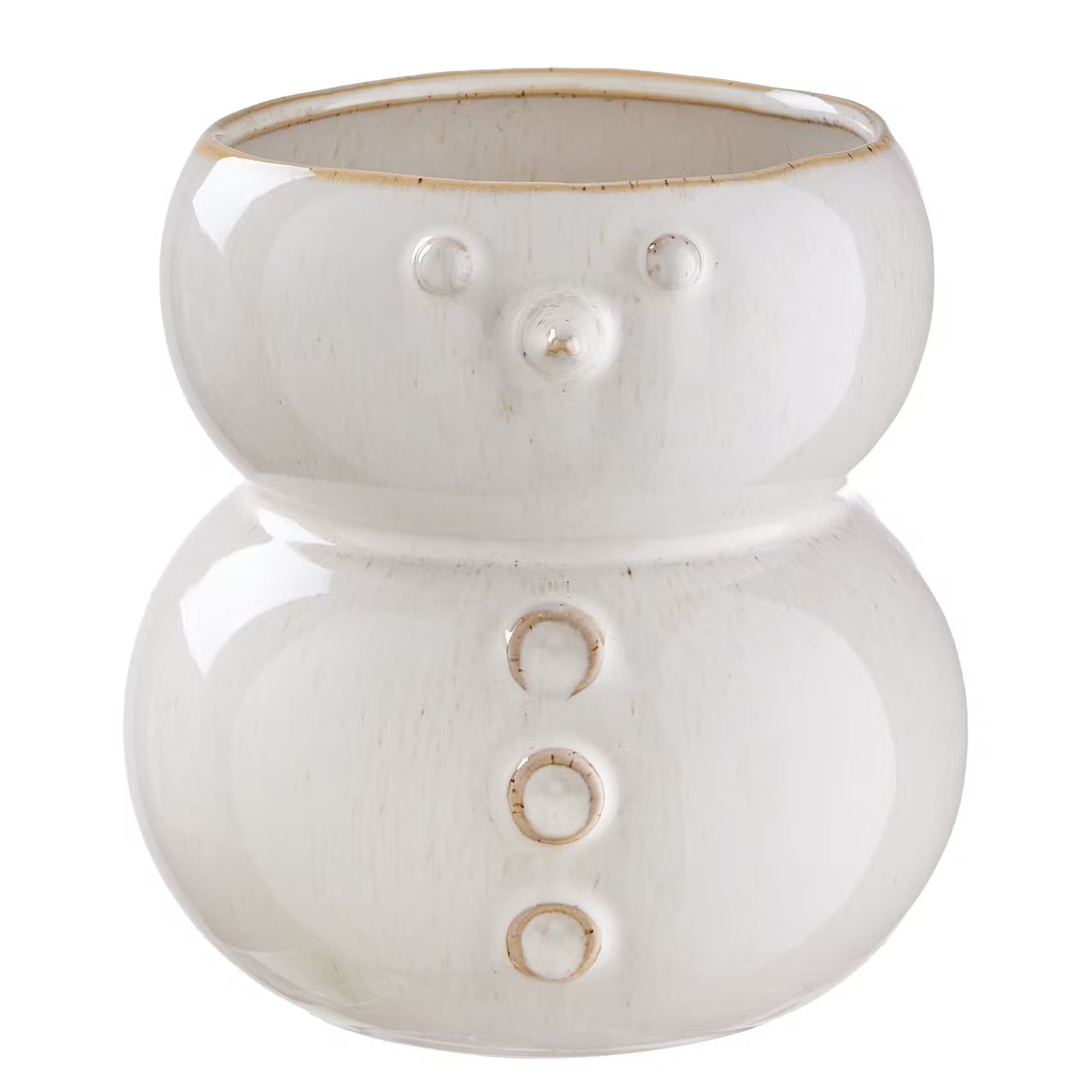 SNOWMAN Vase - Steinzeug - Weiß - Höhe: 16 cm