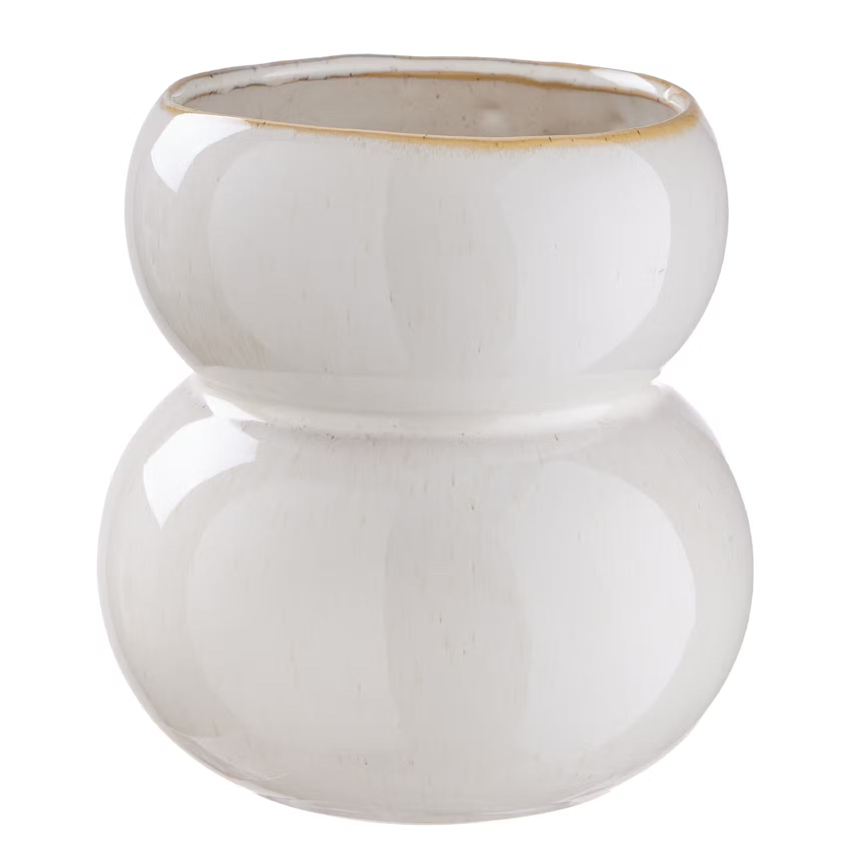 SNOWMAN Vase - Steinzeug - Weiß - Höhe: 16 cm