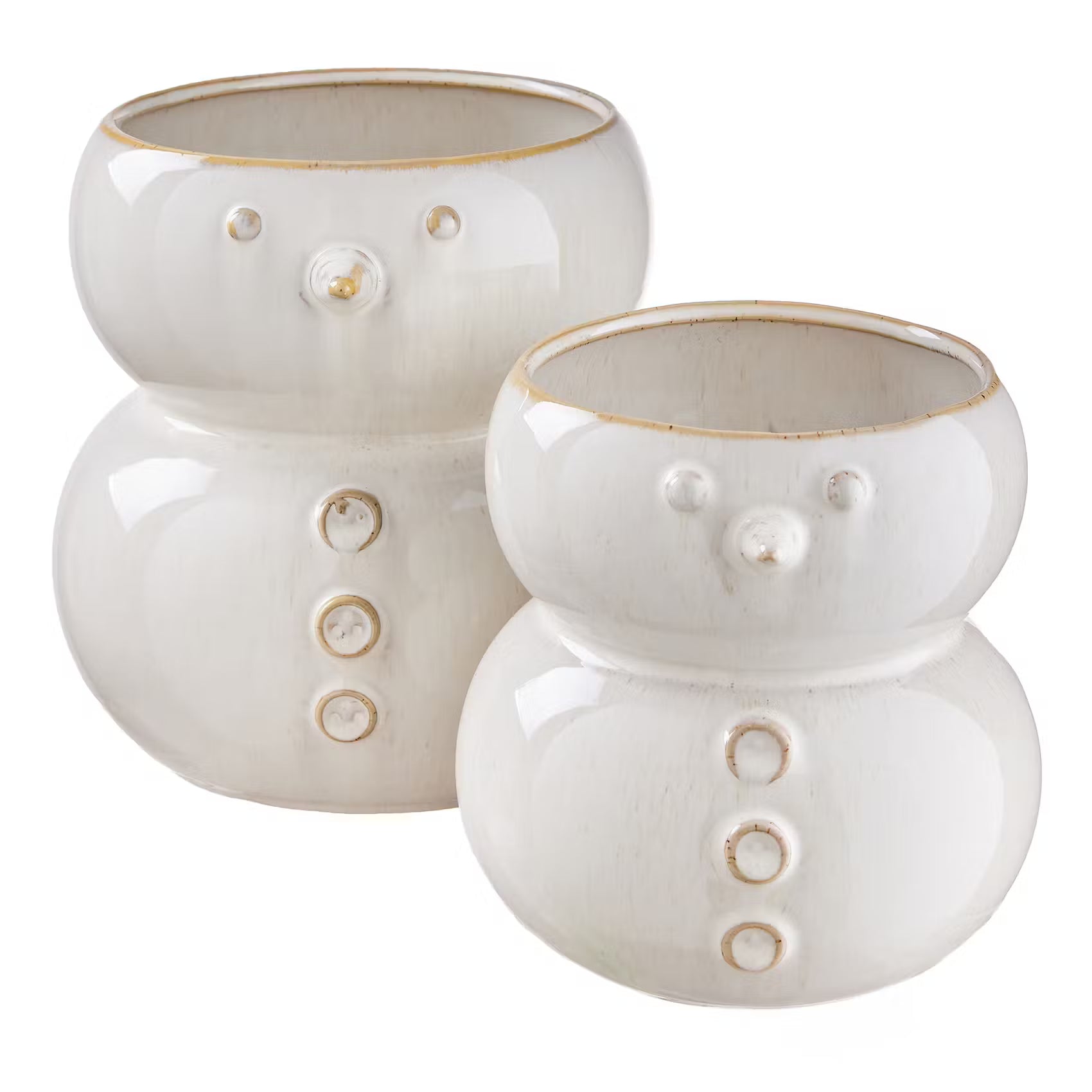 SNOWMAN Vase - Steinzeug - Weiß - Höhe: 16 cm