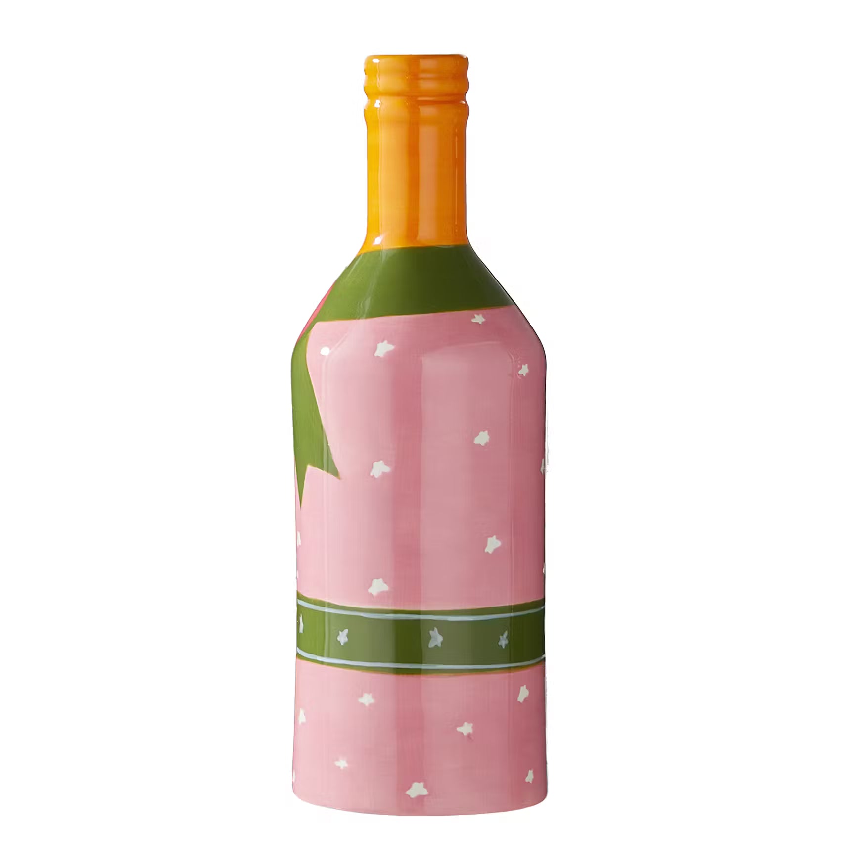 SIP Vase Flasche - Steinzeug - Pink/Grün