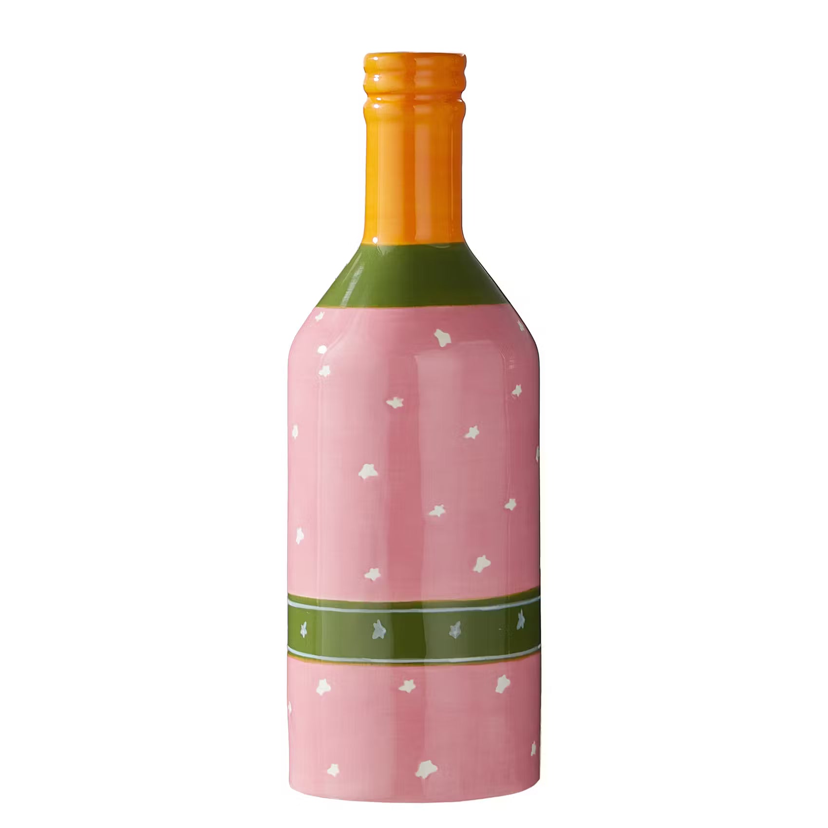 SIP Vase Flasche - Steinzeug - Pink/Grün