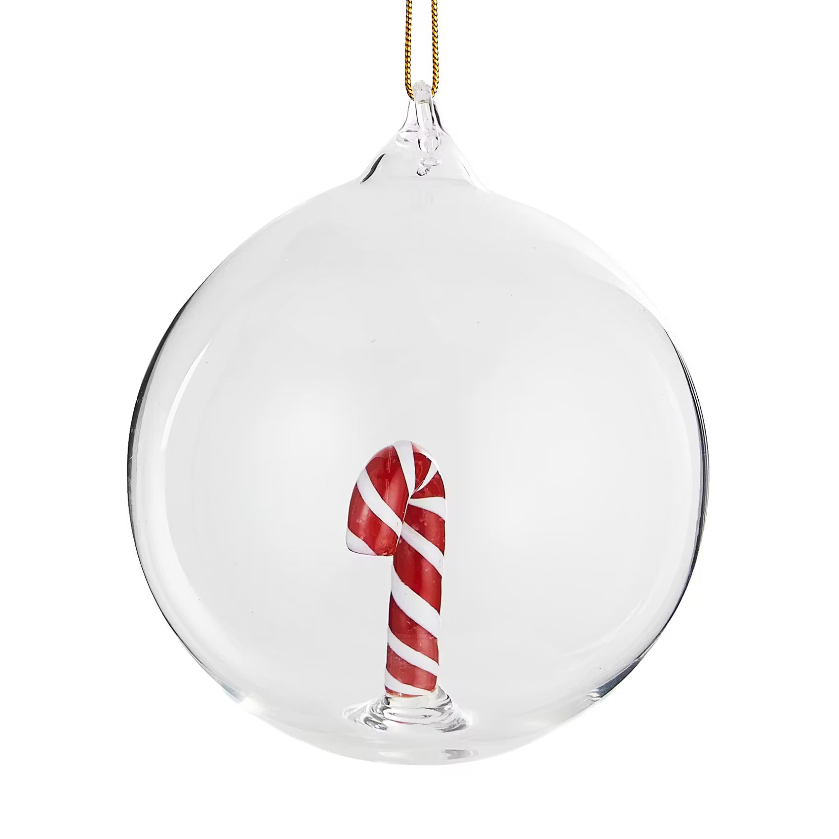 HANG ON Glaskugel Candy Cane - Borosilikatglas - Transparent
