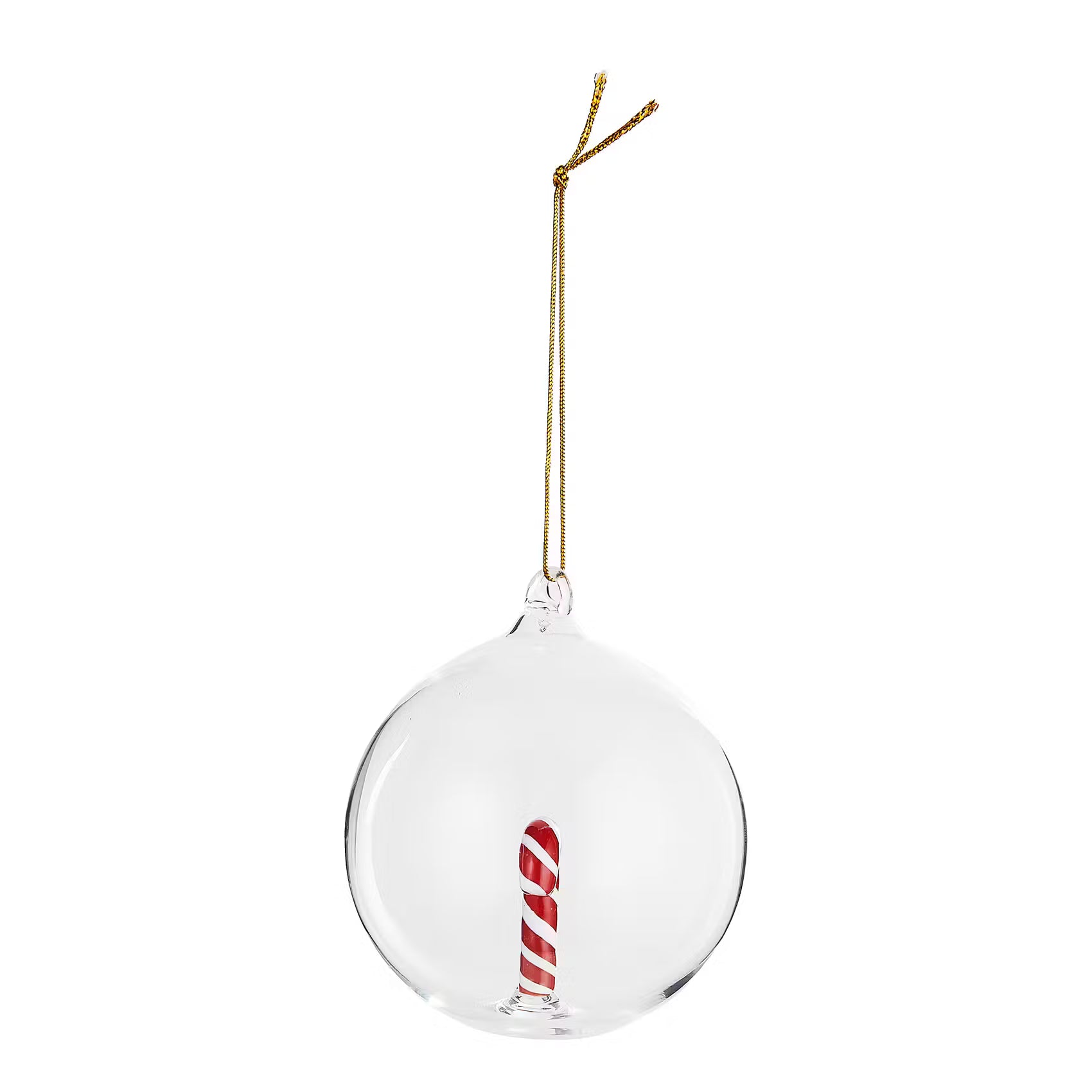 HANG ON Glaskugel Candy Cane - Borosilikatglas - Transparent