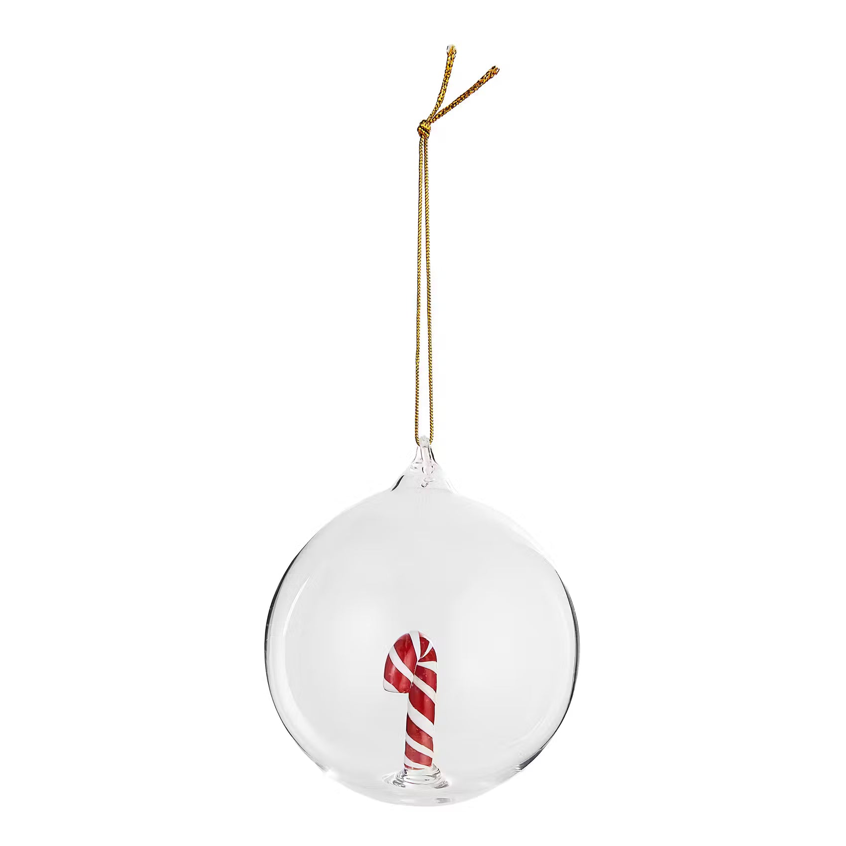 HANG ON Glaskugel Candy Cane - Borosilikatglas - Transparent