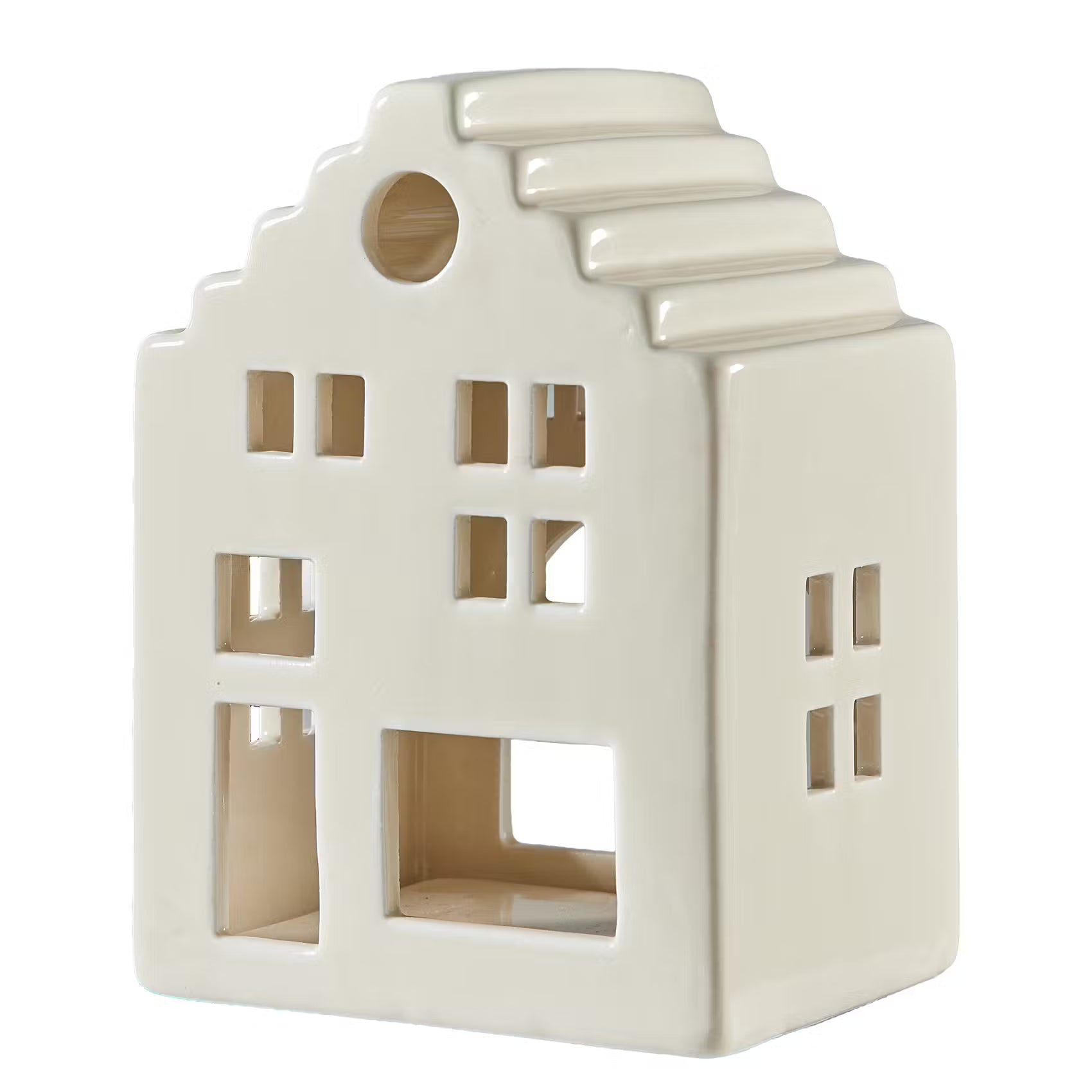 DELFT Teelichthaus - Steinzeug - Beige - Beige