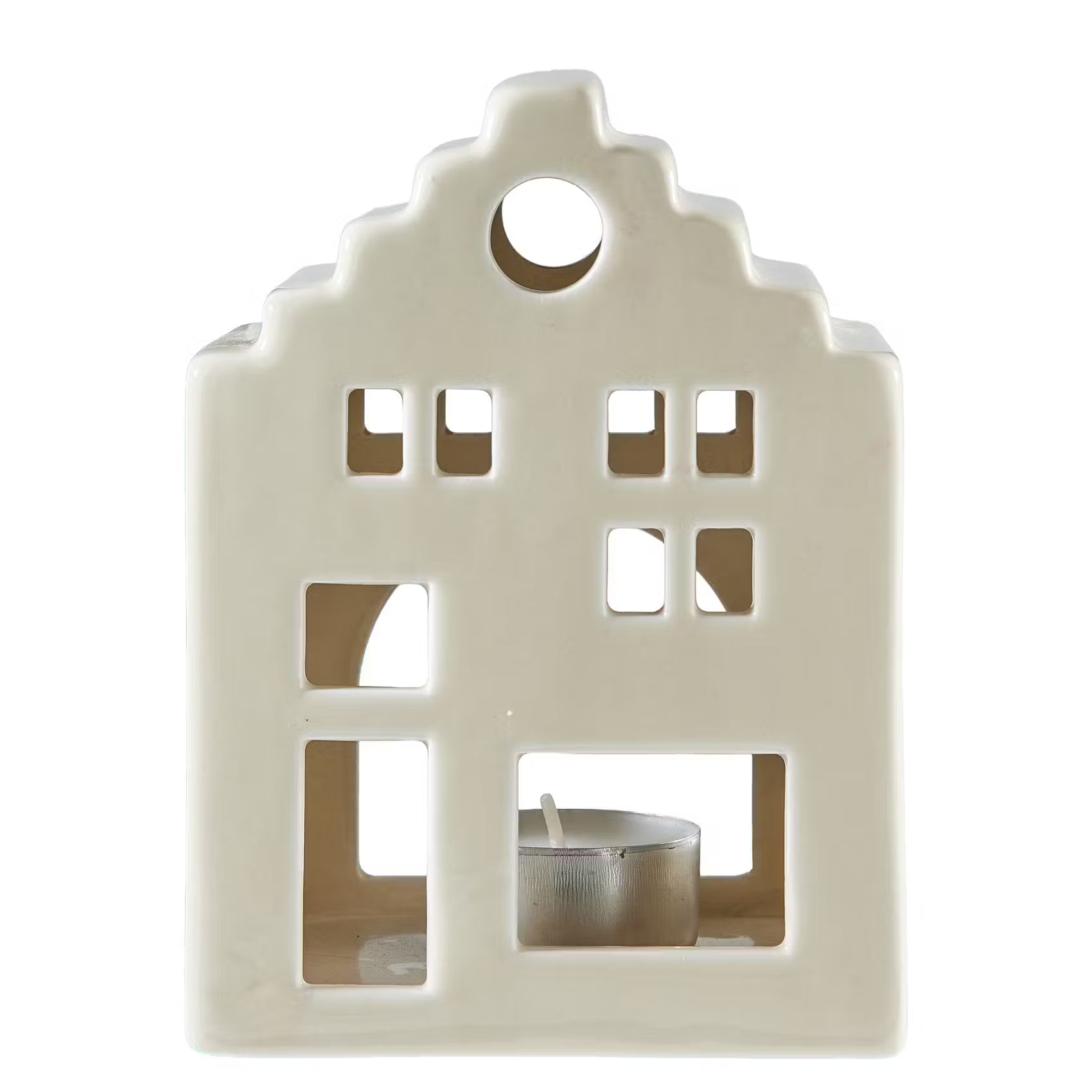 DELFT Teelichthaus - Steinzeug - Beige - Beige