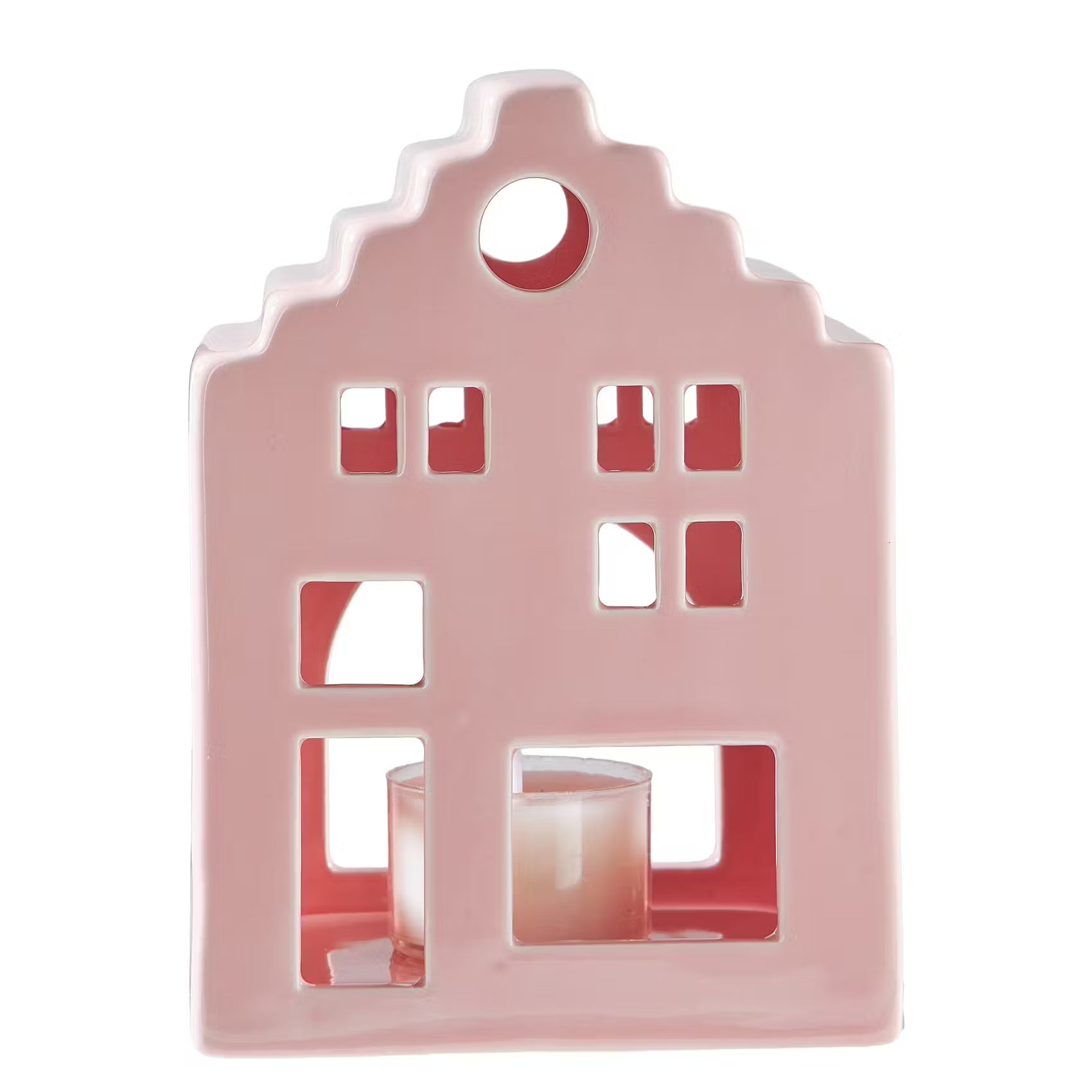 DELFT Teelichthaus - Steinzeug - Rosa - Rosa