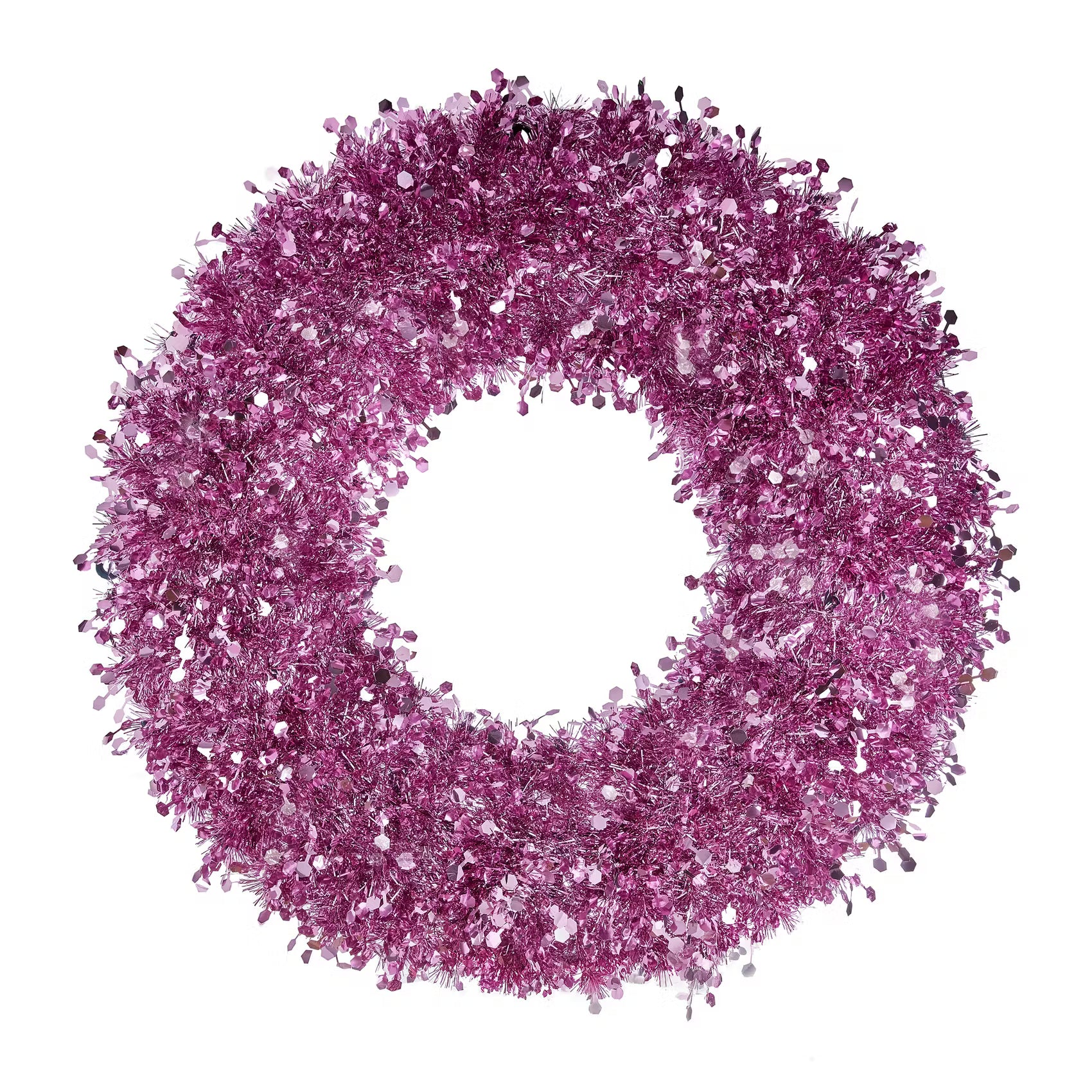 PINK TINSEL Kranz Lametta - Polyethylen - Pink