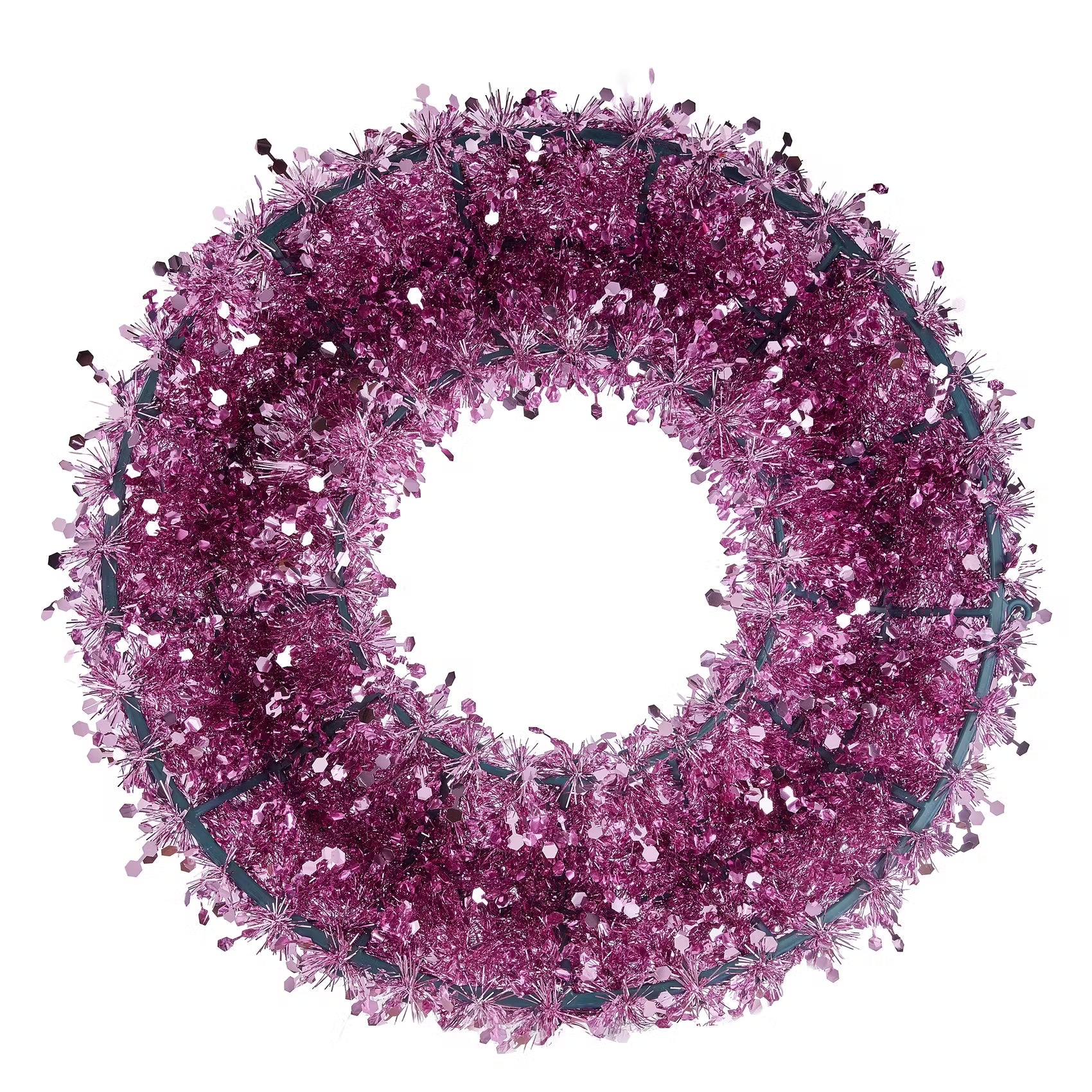 PINK TINSEL Kranz Lametta - Polyethylen - Pink