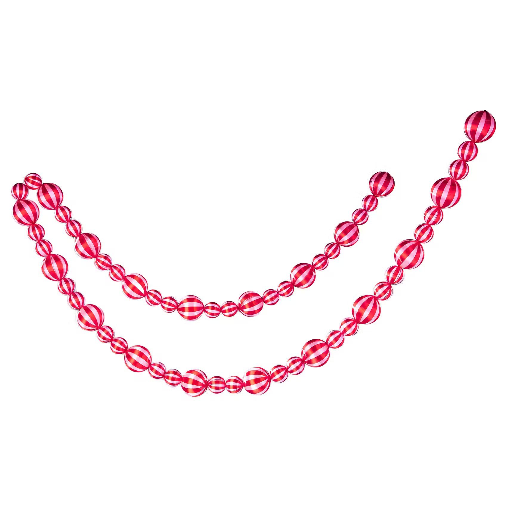 X-MAS Girlande Fadenkugeln - Polyester PVC - Rot/Pink