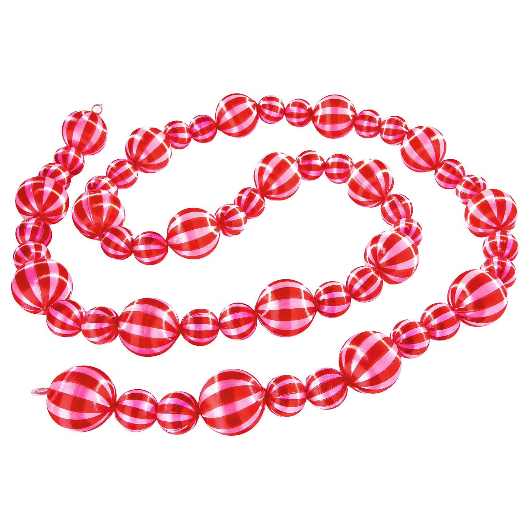 X-MAS Girlande Fadenkugeln - Polyester PVC - Rot/Pink