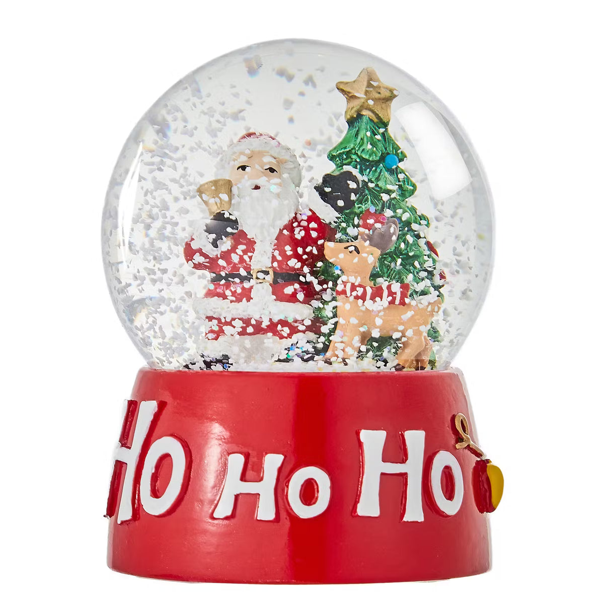 X-MAS Schneekugel HoHoHo - Polyresin/Glas - Rot