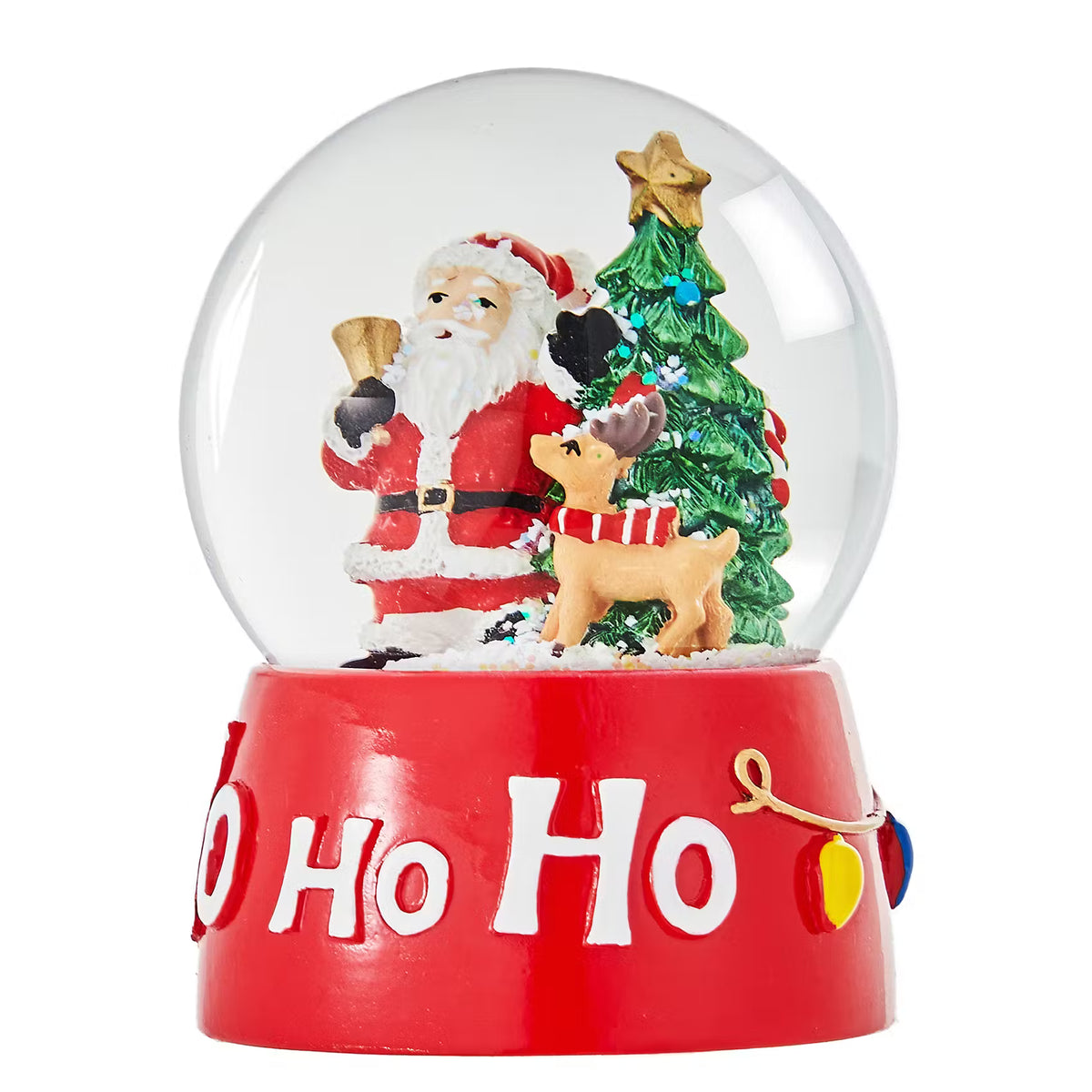 X-MAS Schneekugel HoHoHo - Polyresin/Glas - Rot