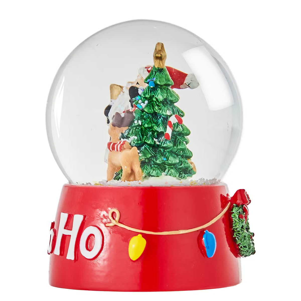 X-MAS Schneekugel HoHoHo - Polyresin/Glas - Rot