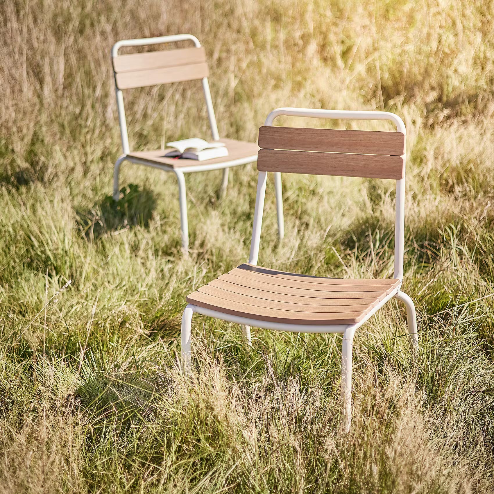 JUNTO Gartenmöbel-Set 3-tlg. - Stahl/Polyethylen - Beige