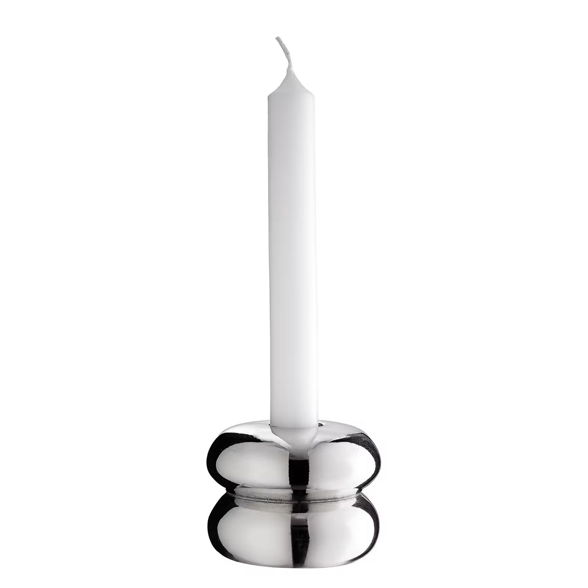 CHROME Kerzenhalter  - Aluminium - Silber - Höhe: 4 cm