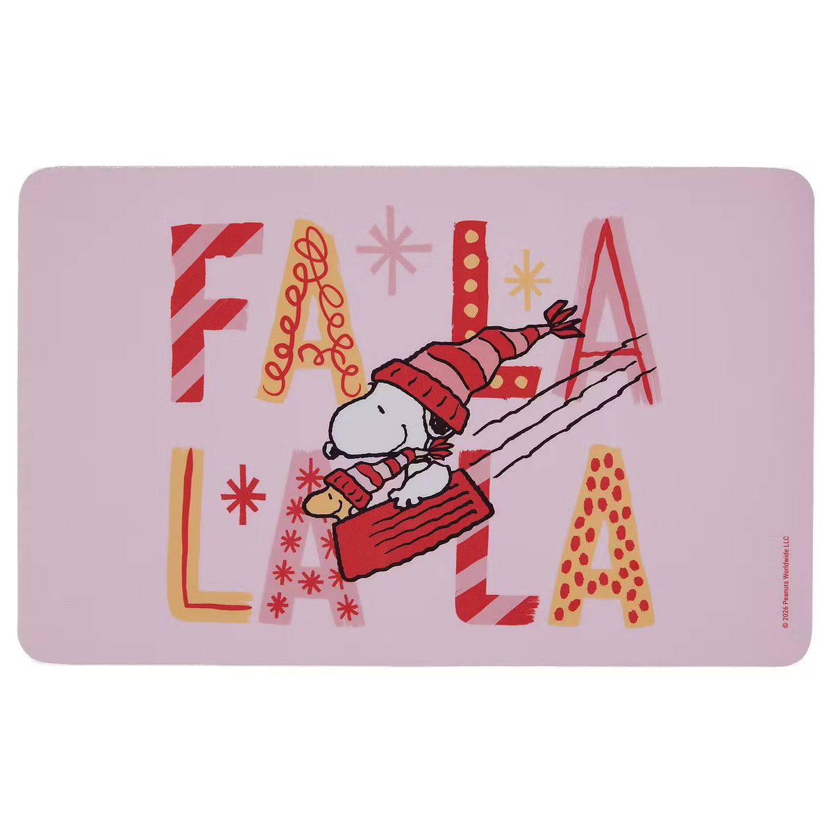 PEANUTS Frühstücksbrettchen FaLaLaLa - HPL Schichtstoff - Pink/Rot