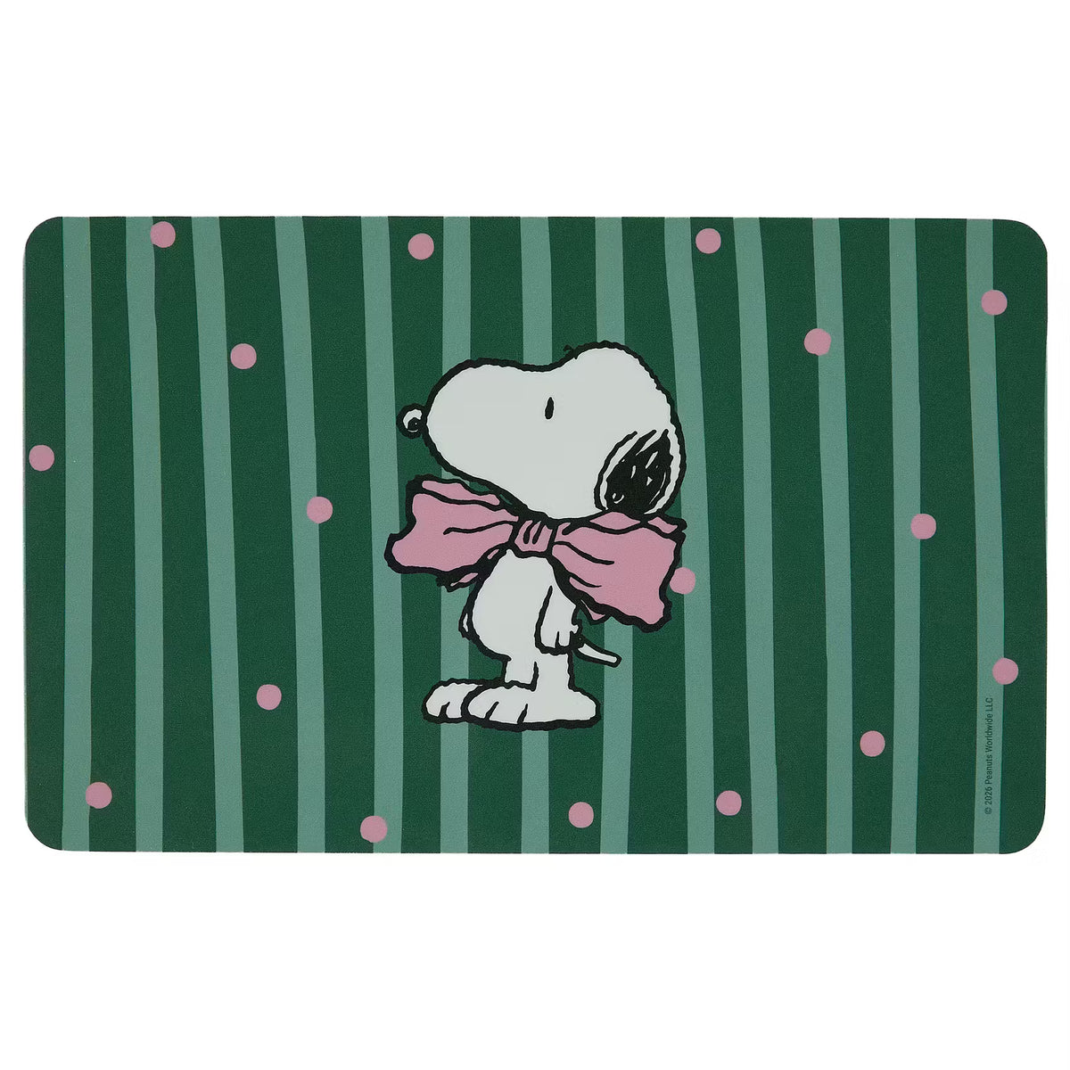 PEANUTS Frühstücksbrettchen Schleife - HPL Schichtstoff - Grün/Rosa