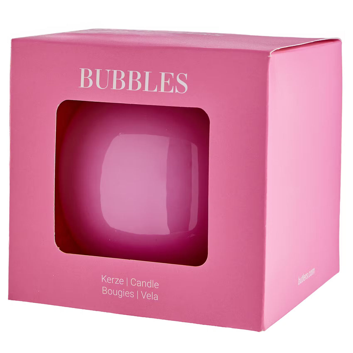 BUBBLES Kugelkerze glossy - Paraffin - Rosa