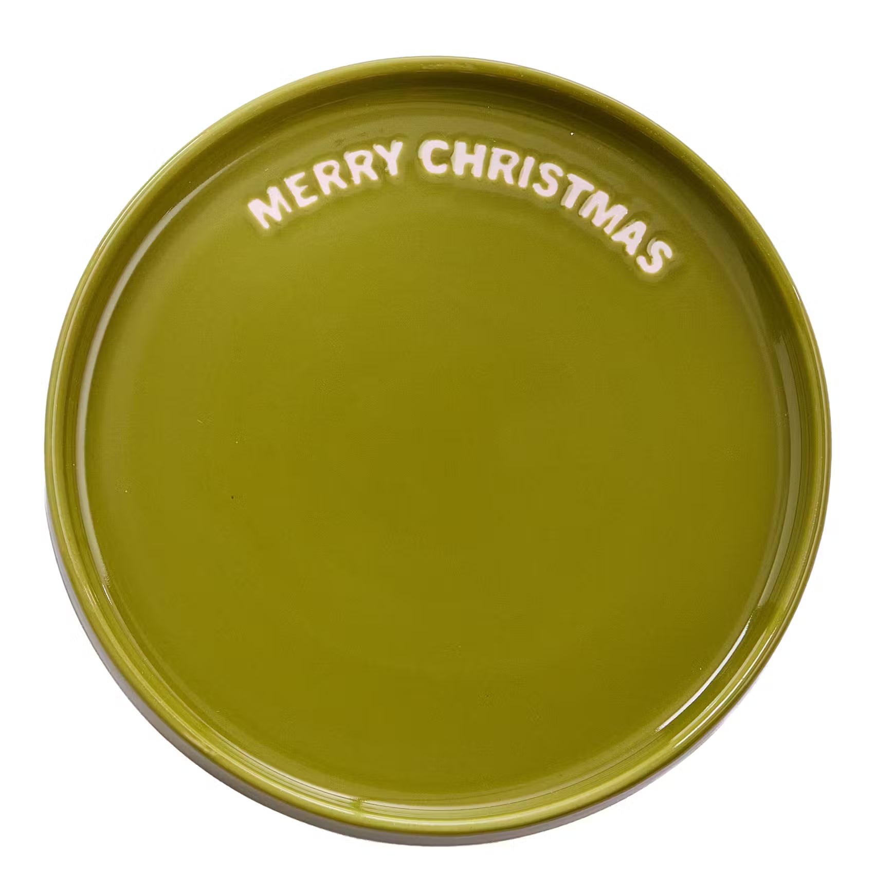 GOOD VIBES Teller Merry Christmas - Porzellan - Grün