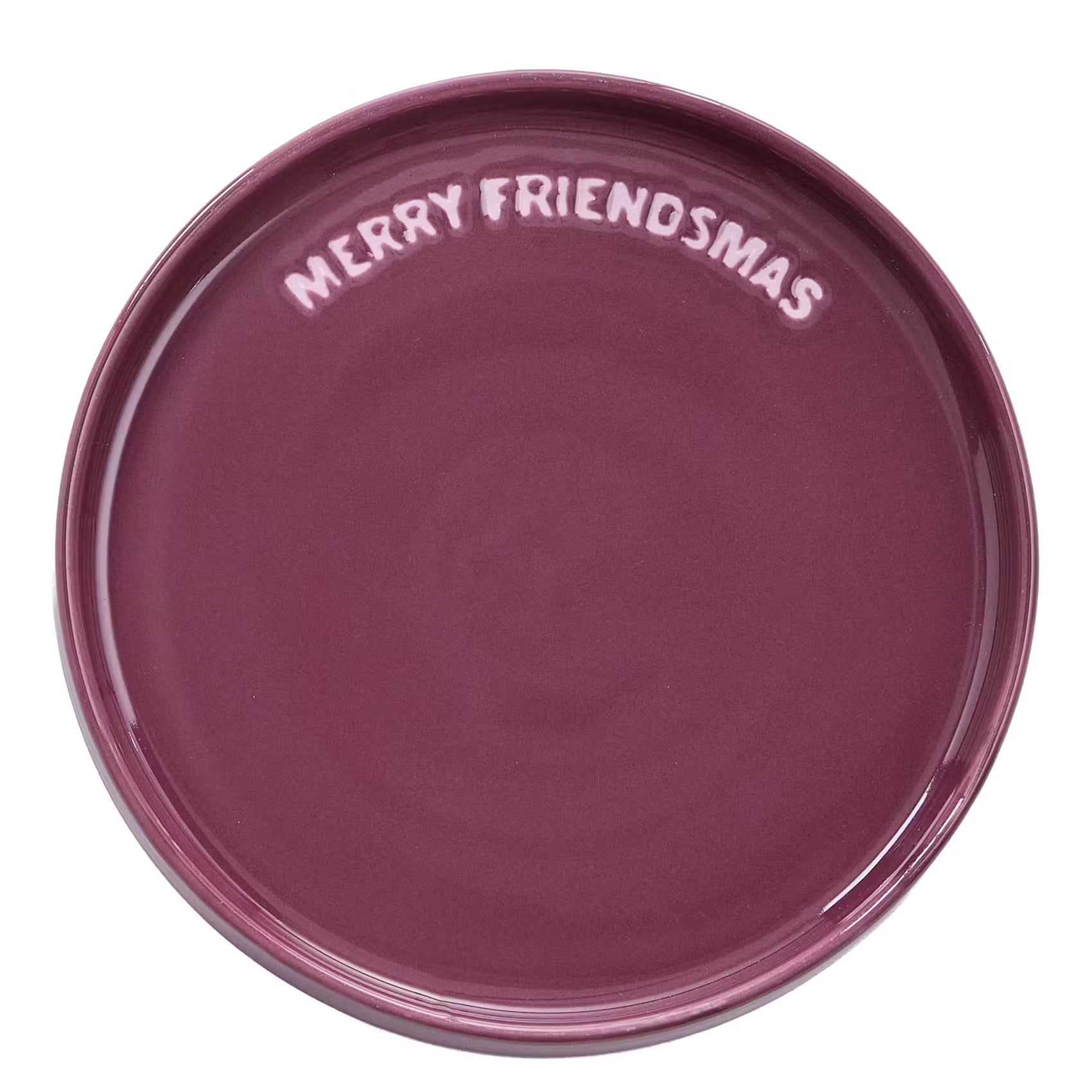 GOOD VIBES Teller Merry Friendsmas - Porzellan - Lila