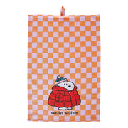 PEANUTS Geschirrtuch Checker Style - Baumwolle - Orange/Rosa