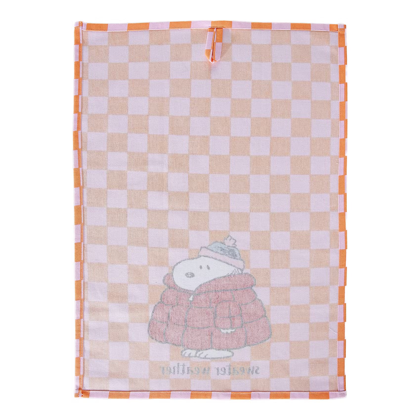 PEANUTS Geschirrtuch Checker Style - Baumwolle - Orange/Rosa
