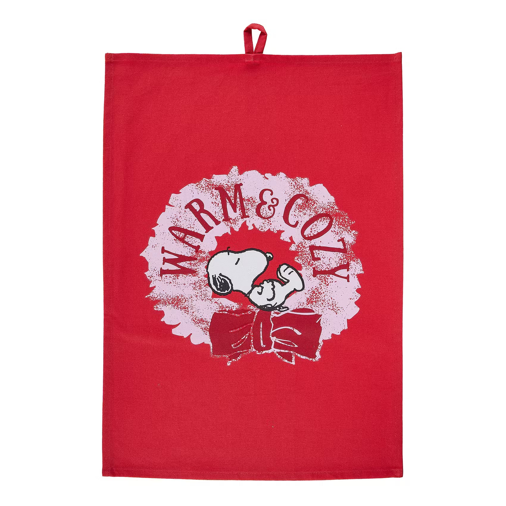 PEANUTS Geschirttuch Warm & Cozy - Baumwolle - Rot/Rosa