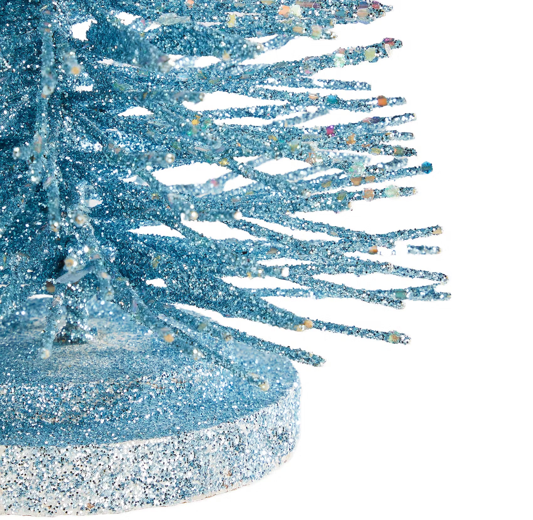 X-MAS Glitter Deko-Tanne - Nylon/Glitzer - Eisblau