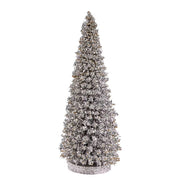 X-MAS Glitter Tanne - Bambus - Silber - Silber - Höhe: 28 cm