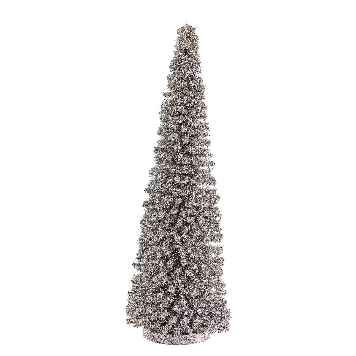 X-MAS Glitter Tanne - Bambus - Silber - Silber - Höhe: 45 cm
