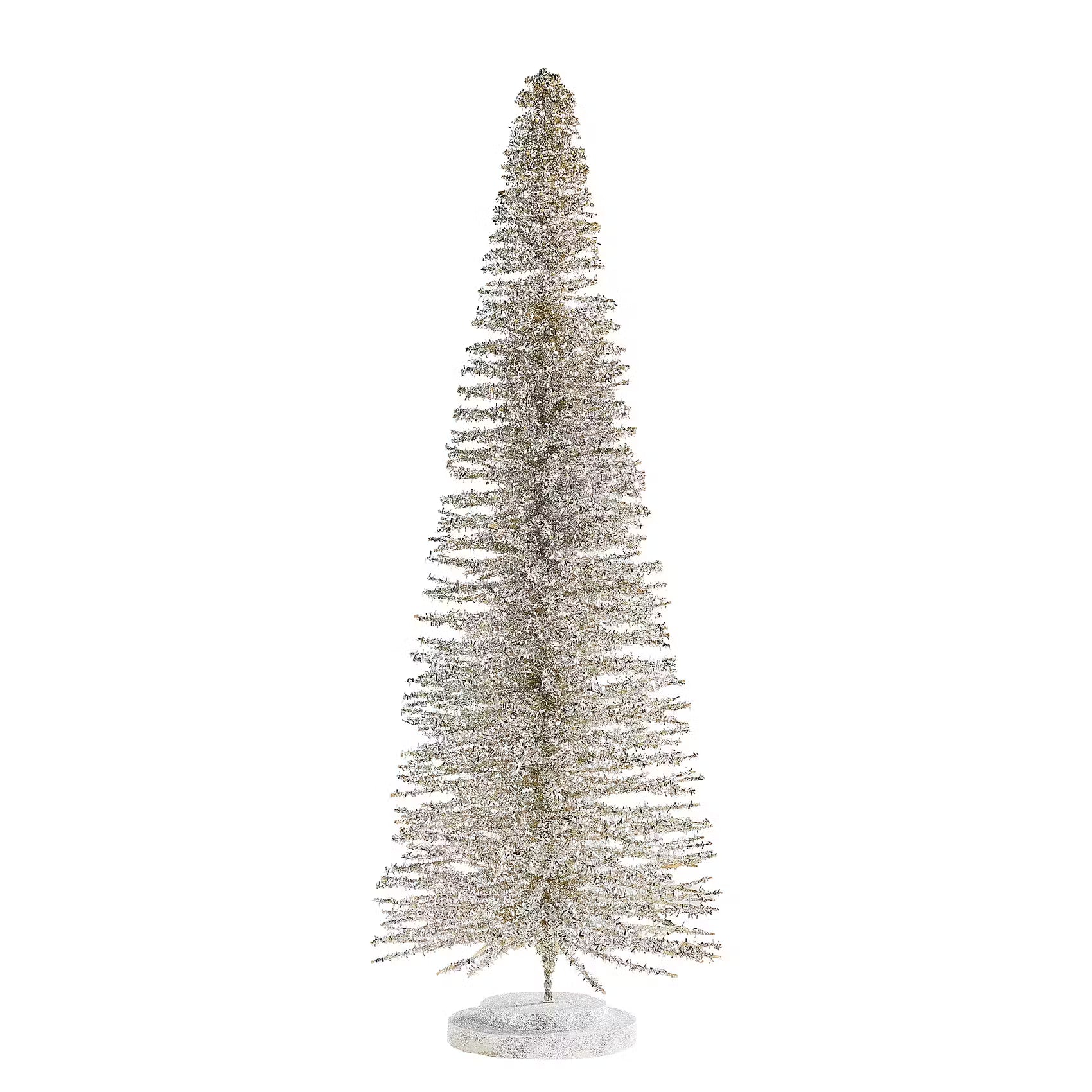 X-MAS Glitter Deko-Tanne - Bambus - Silber - Silber - Höhe: 60 cm