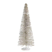 X-MAS Glitter Deko-Tanne - Bambus - Silber - Silber - Höhe: 60 cm