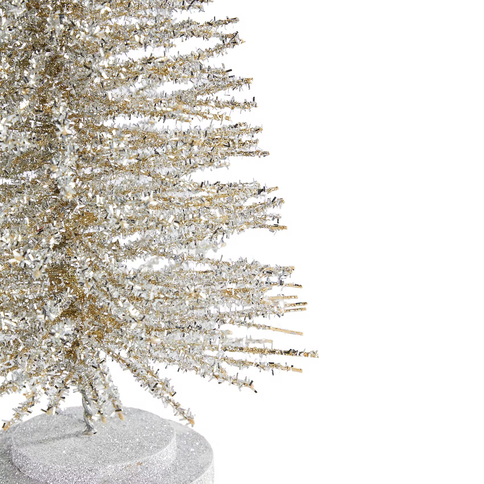X-MAS Glitter Deko-Tanne - Bambus - Silber - Silber - Höhe: 60 cm