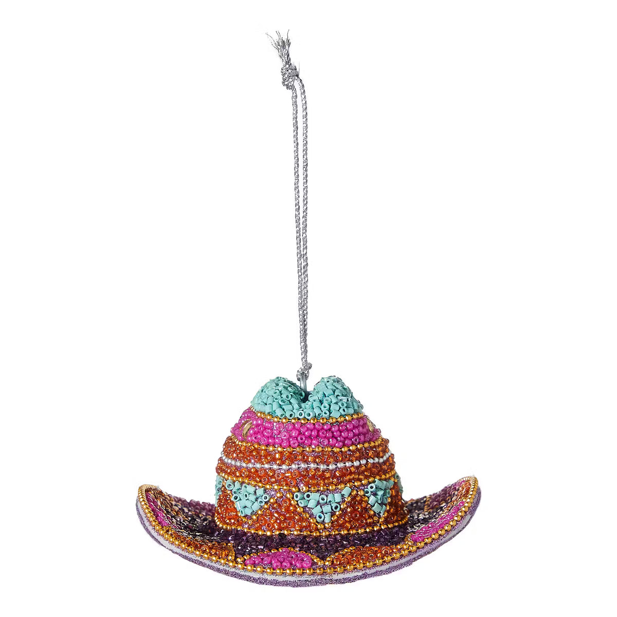 HANG ON Baumanhänger Perlen Cowboy Hut - Kunststoff/Glasperlen/Eisen - Pink