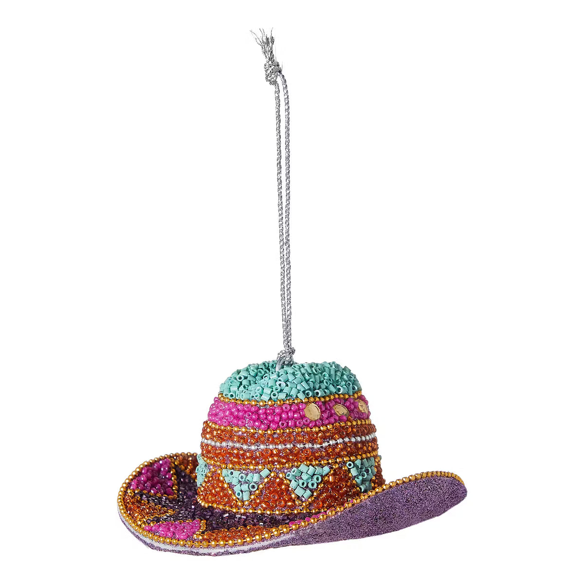 HANG ON Baumanhänger Perlen Cowboy Hut - Kunststoff/Glasperlen/Eisen - Pink