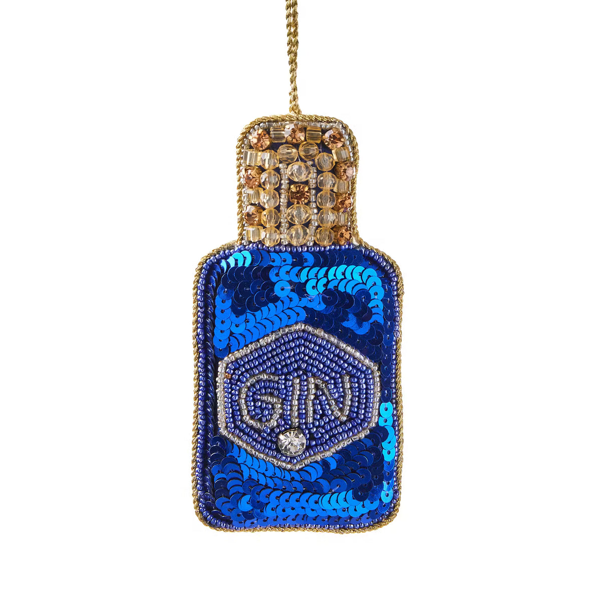 HANG ON Baumanhänger Pailetten Gin - Glasperlen/Acrylperlen,  Pailletten/Stoff/Schaumstoff - Blau