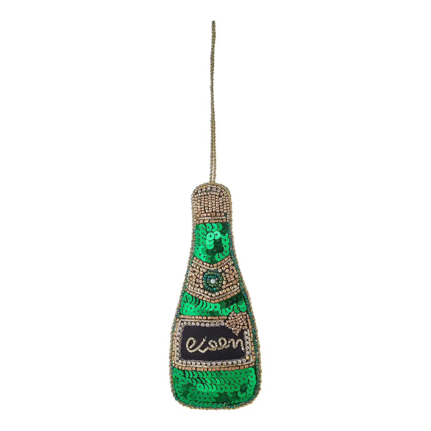 HANG ON Baumanhänger Pailetten Cheers - Glasperlen/Acrylperlen,  Pailletten/Stoff/Schaumstoff - Grün