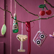 HANG ON Baumanhänger Pailletten Cheers - Glasperlen/Acrylperlen,  Pailletten/Stoff/Schaumstoff - Grün