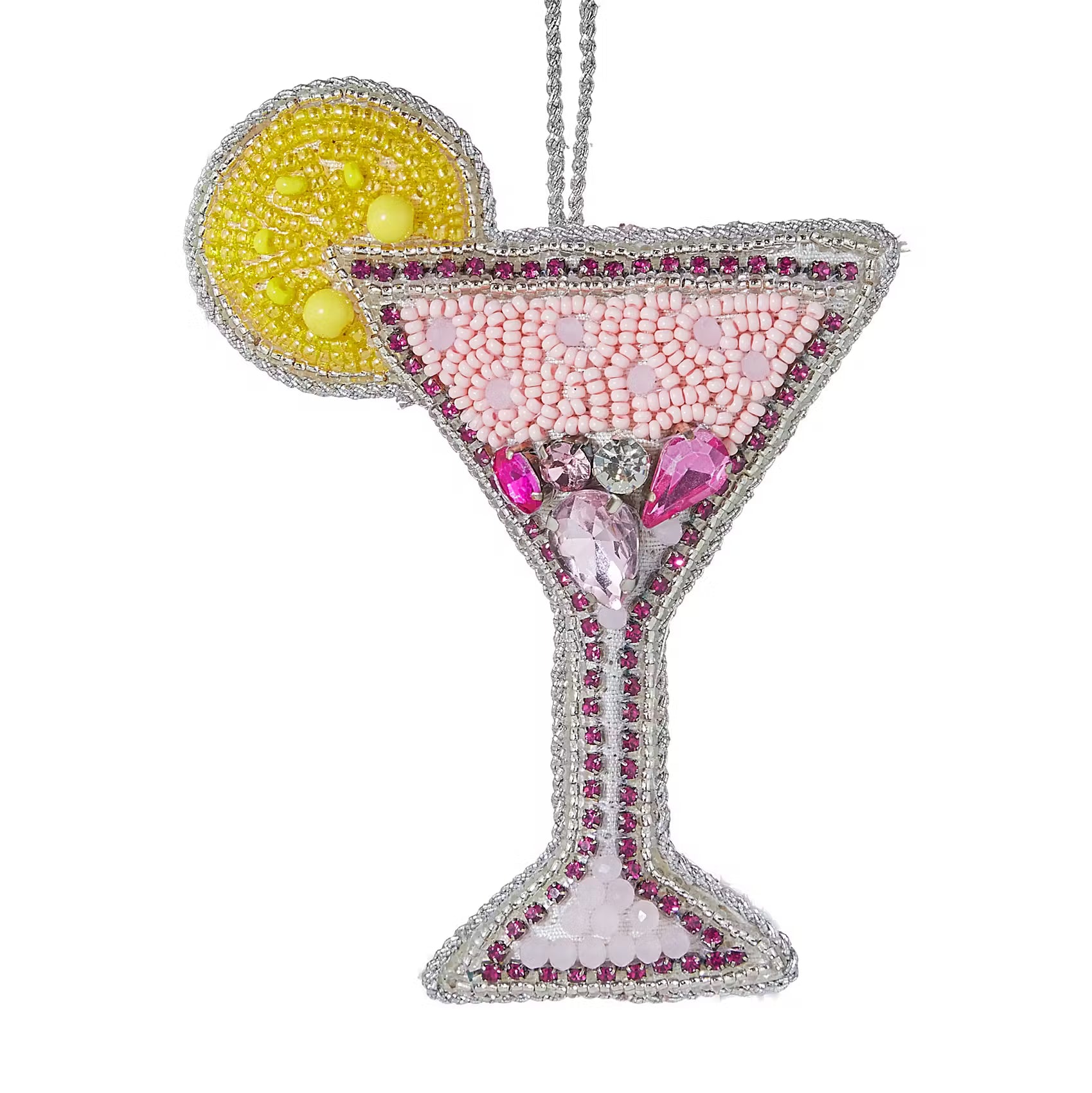 HANG ON Baumanhänger Pailetten Martini - Glasperlen/Acrylperlen,  Pailletten/Stoff/Schaumstoff - Pink