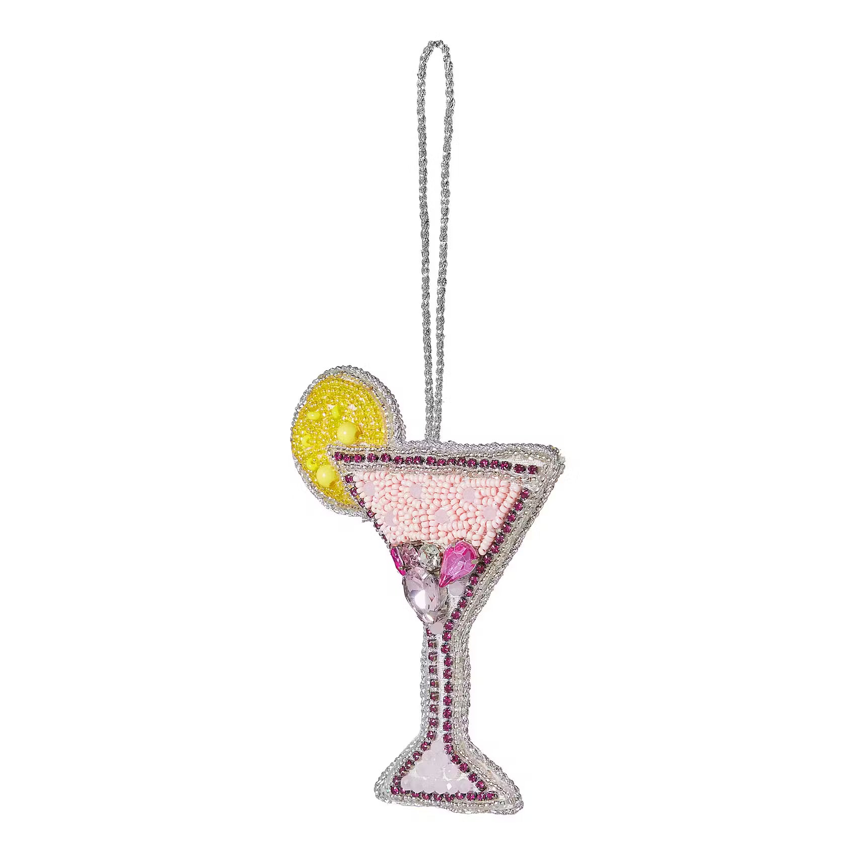 HANG ON Baumanhänger Pailetten Martini - Glasperlen/Acrylperlen,  Pailletten/Stoff/Schaumstoff - Pink