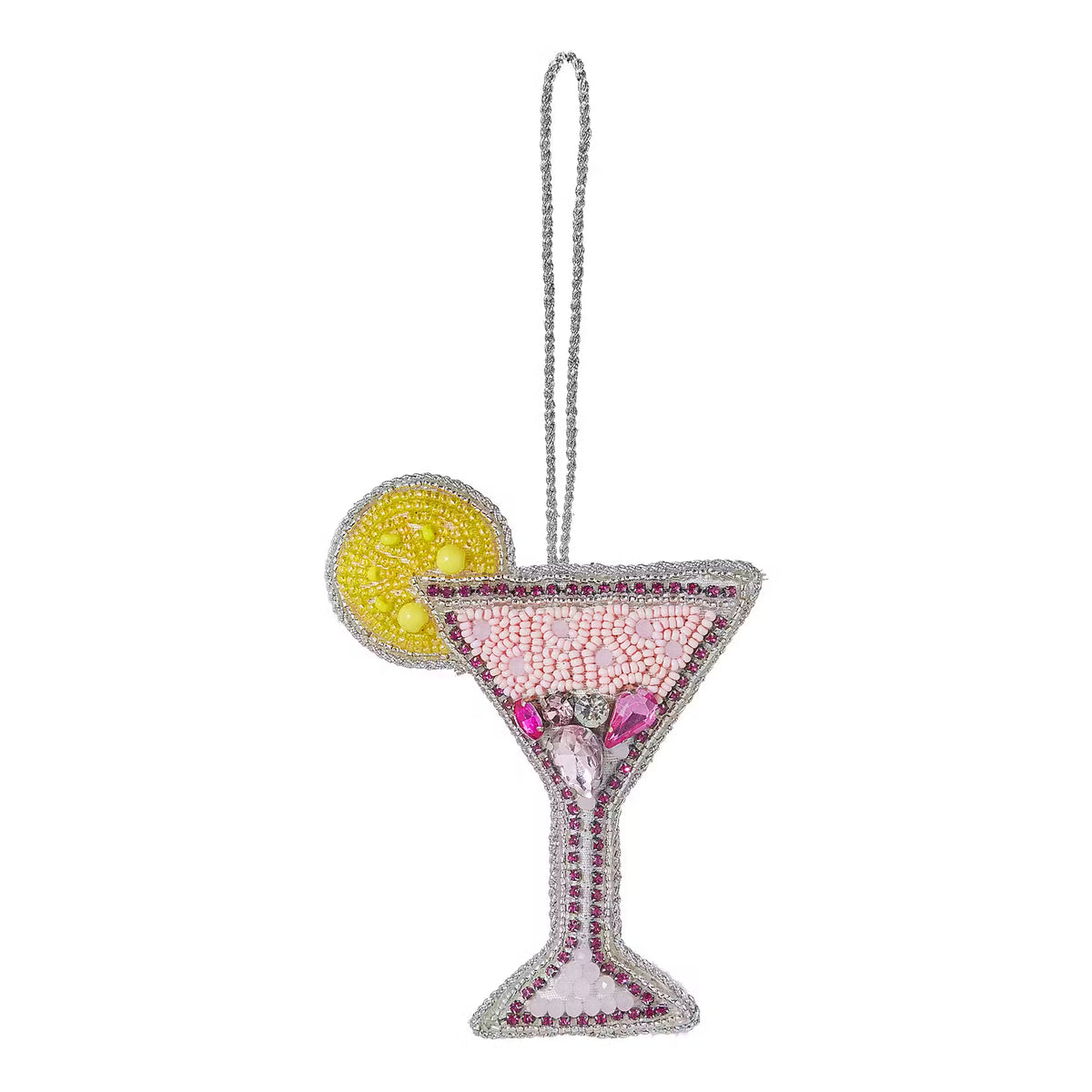 HANG ON Baumanhänger Pailetten Martini - Glasperlen/Acrylperlen,  Pailletten/Stoff/Schaumstoff - Pink