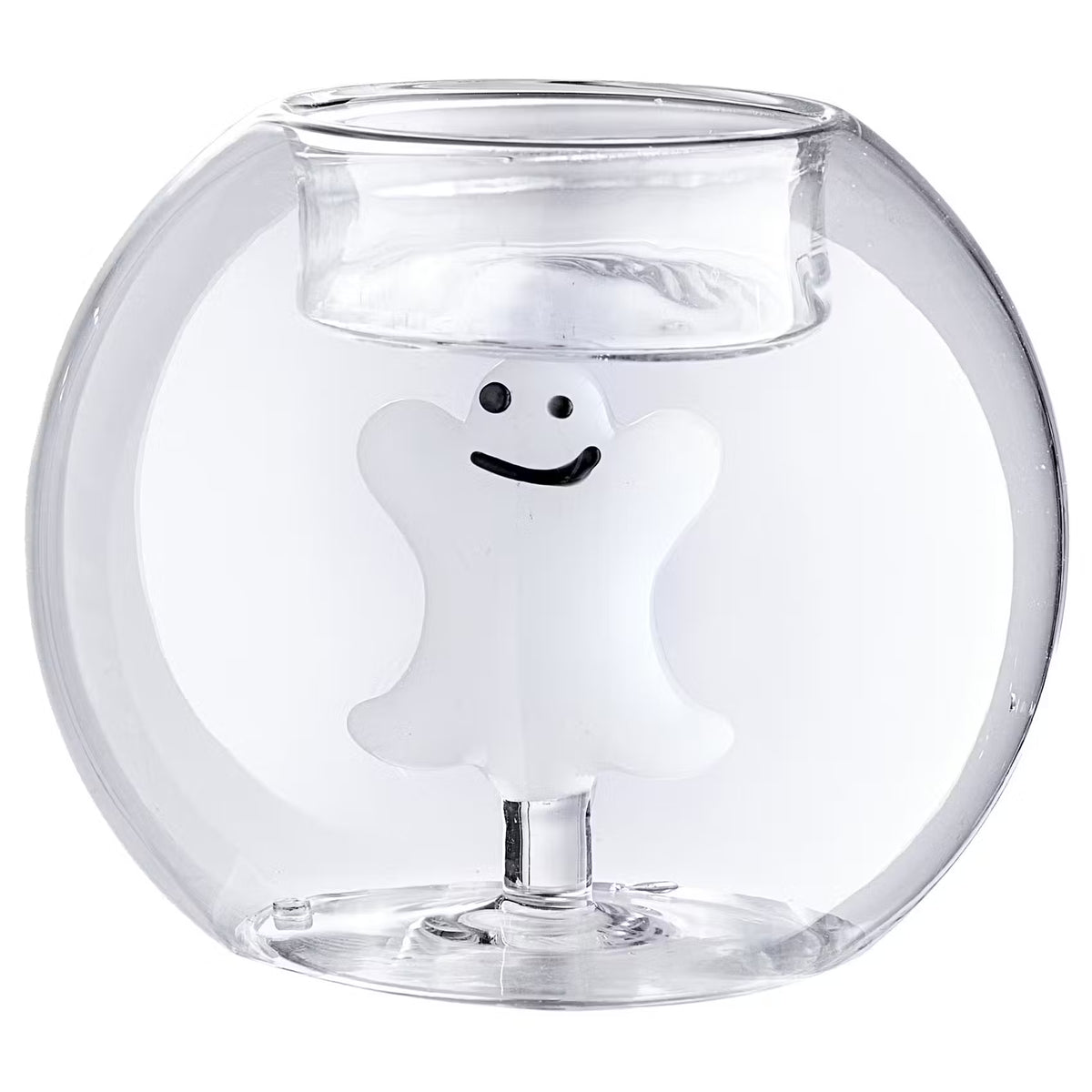 HALLOWEEN Teelichthalter Gespenst - Borosilikatglas - Transparent