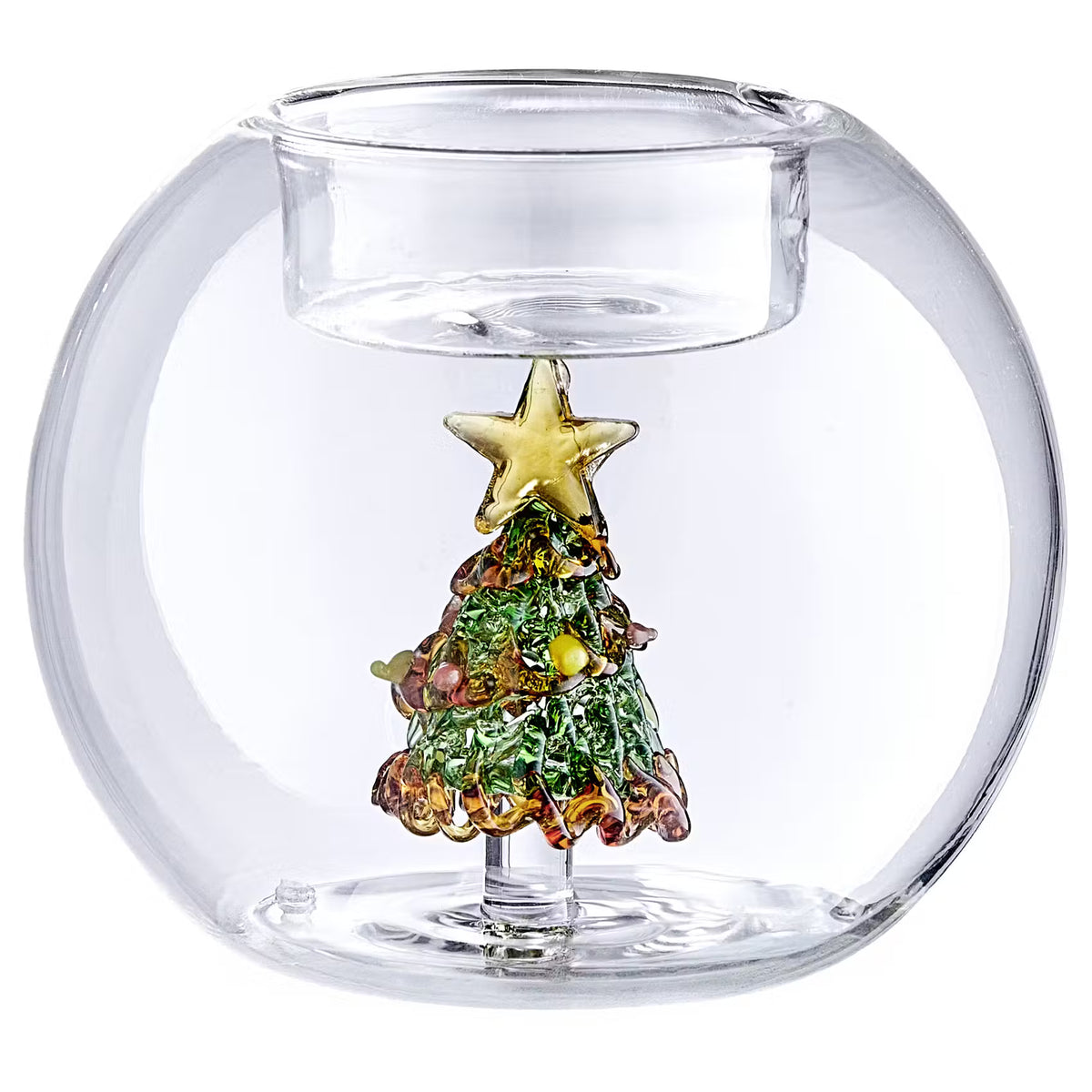 MERRY & BRIGHT Teelichthalter Tannenbaum - Borosilikatglas - Transparent