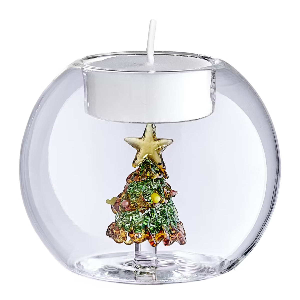 MERRY & BRIGHT Teelichthalter Tannenbaum - Borosilikatglas - Transparent