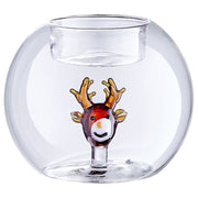 MERRY & BRIGHT Teelichthalter Rentier - Borosilikatglas - Transparent