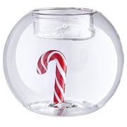 MERRY & BRIGHT Teelichthalter Candy Cane - Borosilikatglas - Transparent